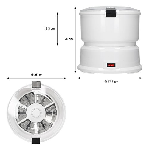 ECD Germany Pelador de Patatas Eléctrico Automático Patas Antideslizantes 1 kg Carga Máxima 85 W 230 V 50 HZ Peladora Eléctrica Cocina Rápida Color Blanco Máquina Eléctrica para Pelar Patatas