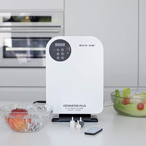 ECO-DE Generador de Ozono portátil, Mando a Distancia, programable, purificador Agua, Alimentos Ozonator Plus 500mg/h