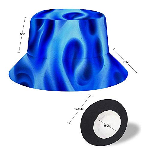 EINST Sombrero de sol estilo cubeta de hombres mujeres plegable pescador sombrero de playa protección solar hermoso pavo real plumas verde, Hombre, color Fuego de llama azul, tamaño talla única