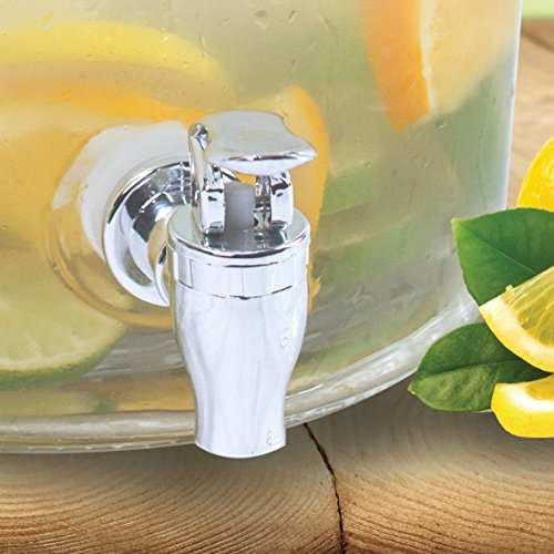 El Vintage Empresa 7,6 L 22 X 22 X 35 cm Jumbo dispensador de Bebidas de Cristal con Cierre hermético y Grifo