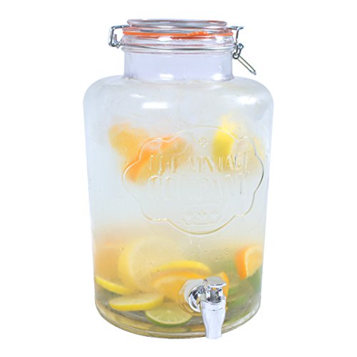 El Vintage Empresa 7,6 L 22 X 22 X 35 cm Jumbo dispensador de Bebidas de Cristal con Cierre hermético y Grifo