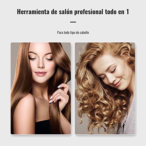 ELEHOT Planchas del Pelo Profesional 2 en 1 130-240°C Pantalla Táctil LCD para Alisar Crear Ondas o Rizos Calentamiento Rapido Cerámica Iones Negativos