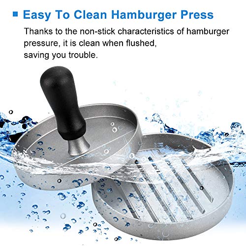 EMAGEREN Prensa de Hamburguesa, Molde de Hamburguesa Antiadherente con 500pcs Papeles Hamburguesa Papel Antiadherente Horno Aparato para Hacer Hamburguesa de Aluminio, Utensilio para Hacer Hamburguesa