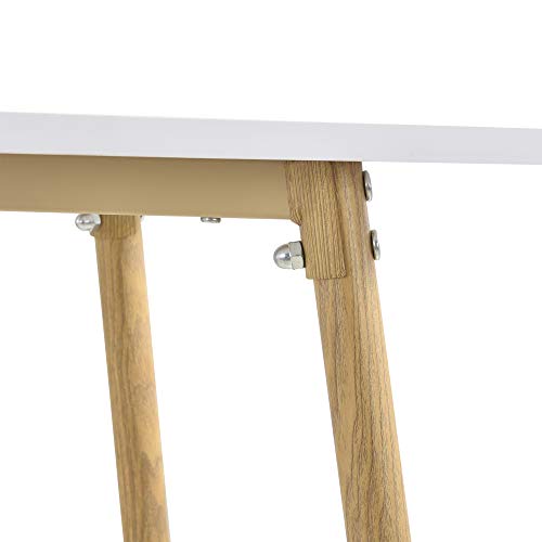 [en.casa] Mesa de Bar Mesa de Bistro Elegante 110 x 50 x 90 cm Mesa Alta Cuadrada Cocina Barra Blanco