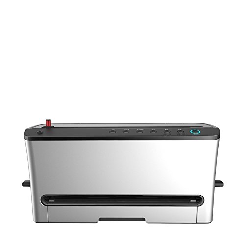 Envasadora al vacío BioChef Pro – Máquina de envasar al vacío Profesional, 120W, 8 Funciones, Espacio para Rollo Integrado, Mecanismo de Corte y Bandeja Anti-Goteo (Plata)