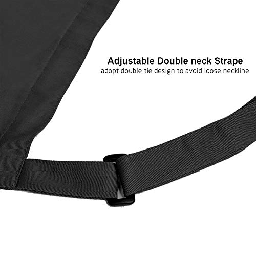esafio 2 Piezas Delantales Impermeables, Unisex Delantales de Cocinero para Restaurante Barbacoa Cocinar Hornear Color Negro