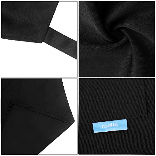 esafio 2 Piezas Delantales Impermeables, Unisex Delantales de Cocinero para Restaurante Barbacoa Cocinar Hornear Color Negro