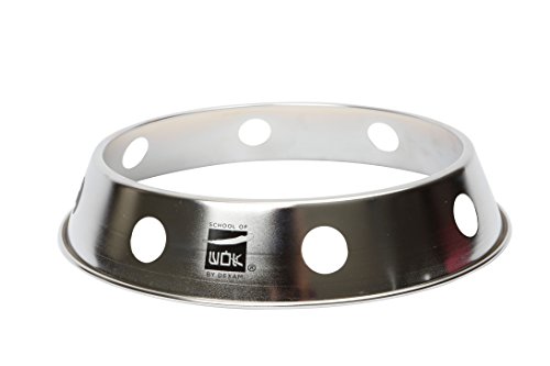 Escuela de Wok sartén de Wok, con Anillo, Acero Inoxidable, 25,4 cm