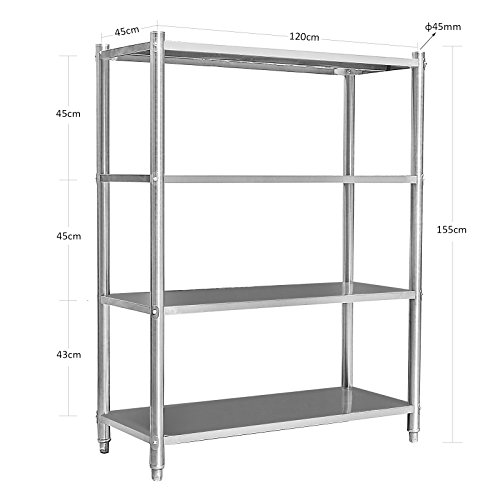 Estantería acero inoxidable almacenaje profesional gastronomía cargas pesadas taller 120x50x155cm