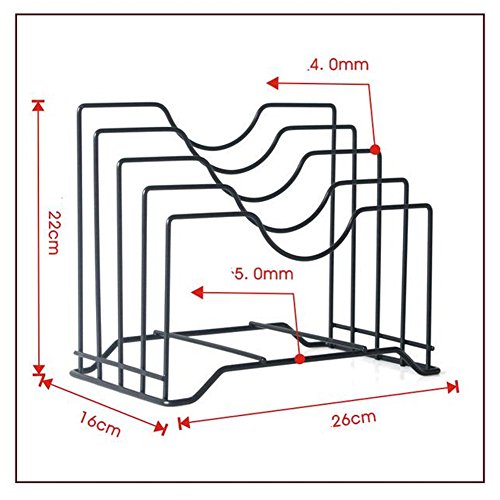 Estantería de almacenamiento para cocina, bandeja de cocina, soporte para maceta, tapa organizadora, cuchara, espátula de cocina, expositor Tamaño libre blanco