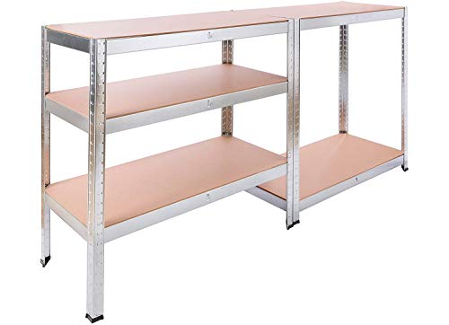 Estantería Metálica Galvanizada 875kg 5 Baldas Medidas 180 x 90 x 40cm Garaje