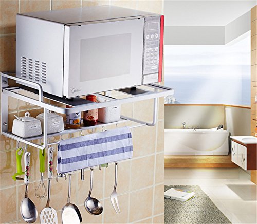 Estanterías para horno microondas, soporte de pared de almacenamiento para la cocina