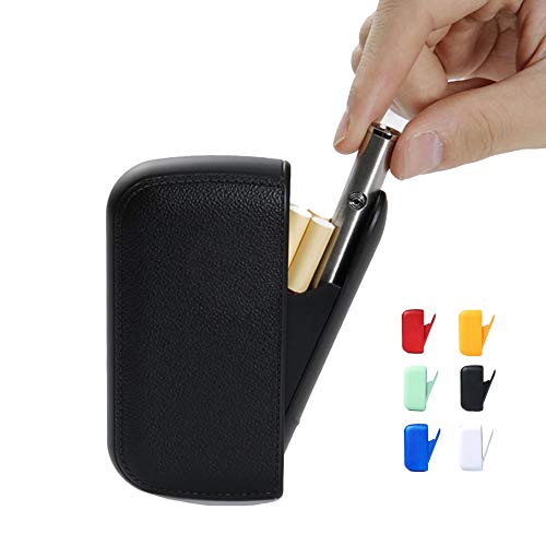 Estuche para Cigarrillos de Cuero PU Elegante y Compacto con Encendedo Mujeres Grueso a Prueba de Viento Estuche para Cigarrillos con 20 Posiciones Paquete de 6