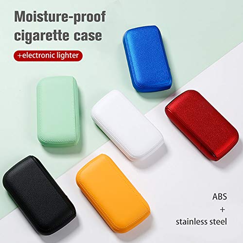 Estuche para Cigarrillos de Cuero PU Elegante y Compacto con Encendedo Mujeres Grueso a Prueba de Viento Estuche para Cigarrillos con 20 Posiciones Paquete de 6
