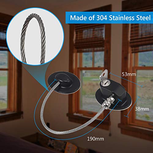 eSynic 2 Piezas Seguridad de Refrigerador Cerradura de Nevera Mini Cerradura de Seguridad para Niños Utilizada en Puerta de Refrigerador Cajón de Gabinete del Refrigerador-Negro