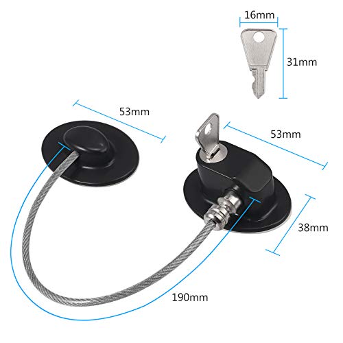 eSynic 4 Piezas Seguridad de Refrigerador Cerradura de Nevera Mini Cerradura de Seguridad para Niños Utilizada en Puerta de Refrigerador Cajón de Gabinete del Refrigerador-Negro