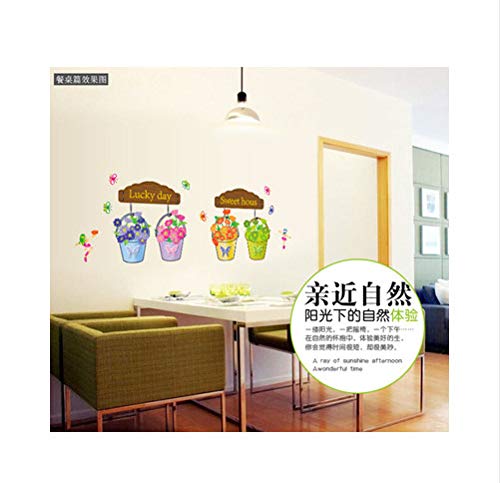 Etiqueta De La Pared Puede Quitar El Palo De La Pared Pegatinas De Comercio Exterior Decoración De La Habitación Dulce Lucky Flower Pot Stickers