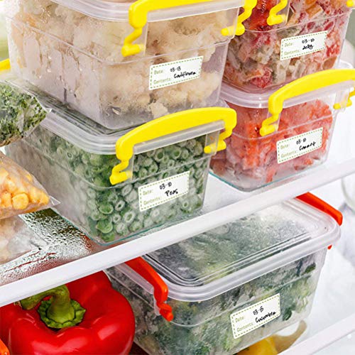 Etiquetas YOTINO 500 Etiquetas autoadhesivas adhesivas para mermelada Etiquetas para el hogar Etiquetas congeladas en blanco Pegatinas Refrigerador Fecha Alimentos (Verde)