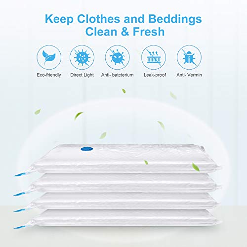 EWEIMA 15 Piezas 3 Tamaños de Bolsa para Vacío de Ropa, Bolsas de Almacenamiento al Vacío Ahorro de Espacio para Guardar Ropa, Ropa de Cama, Edredones, Almohadas, Mantas, Cortinas, Tejidos, Sábanas