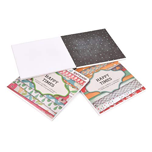 ewtshop® 3 x Diseño Bloque con Hojas por 36, diseño de Papel, Papel para Manualidades, decoración Papel, 108 Hojas, 36 Designs