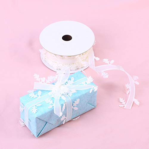EXCEART 20mx4cm dejar cinta beige hojas falsas cinta cinta de envoltura de regalo de seda decoración del banquete de boda accesorios de bricolaje decoración