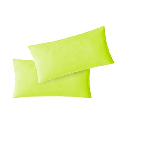 EXKLUSIV HEIMTEXTIL Fundas de Almohada de Jersey 2 Pack económico con Cremallera 40 x 60 cm Verde Manzana