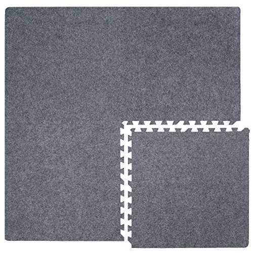 EYEPOWER 4 Alfombras más 8 Marcos | Goma Espuma EVA | Tamaño: 1.58 m² | Espesor 7 mm | COROR Gris
