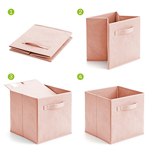 EZOWare Caja de Almacenaje con 6 pcs, Set de 6 Cajas de Juguetes, Caja de Tela para Almacenaje, Dogwood