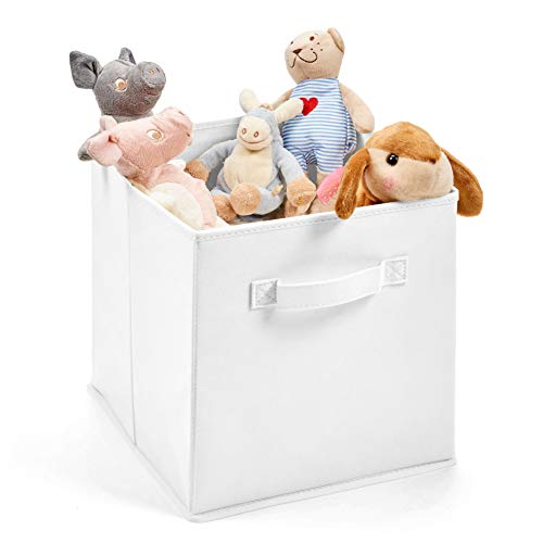 EZOWare Caja de Almacenaje con 6 pcs, Set de 6 Cajas de juguetes, Caja de Tela para Almacenaje, Novia Blanca