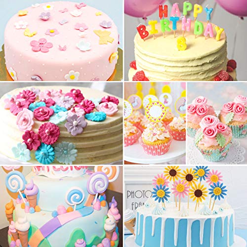 Familybox Cortador Fondant, 99 Piezas Decoración Kit de Moldes Fondant Icing para Galletas, Pasteles y Tartas con Letras, Números, Flores, Alisador, Rodillo, Herramientas de Modelado