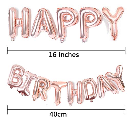FANDE 2 piezas Happy Birthday Globo de fiesta,decoración de cumpleaños,Feliz cumpleaños bandera, letras del alfabeto Globos Happy Birthday Party Decoración Mylar Foil Carta Globos.
