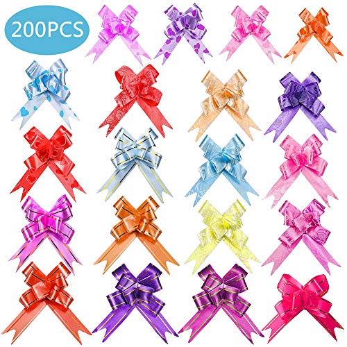 FANDE Lazos Regalo, 200 Piezas Mariposa Coloreada Envoltorio de Regalo Mini Lazo de Envolver Regalo para Envolver Regalos, Lazos, Cinta de Regalo, Boda, Regalo