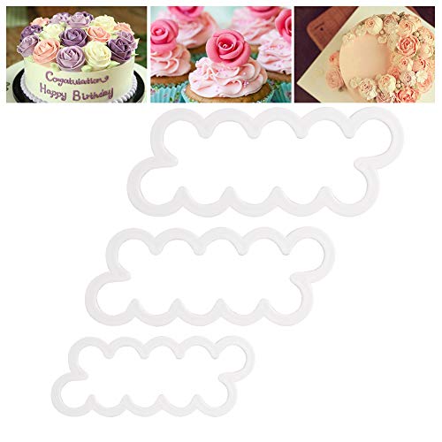 fanshiontide 3Pcs Cortador de pétalos de rosa Herramienta de decoración de pasteles Molde de fondant de flor de hielo Cortador de galletas DIY Accesorios para hornear