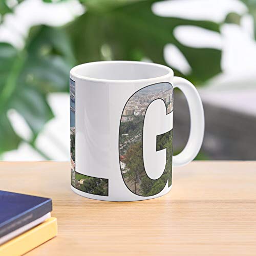 FashionNut Landscape Sun MLG Andalusia Horizon Spain Malaga Coast La Mejor Taza de café de cerámica de mármol Blanco de 11 oz