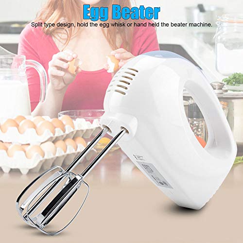 fdit Batidora eléctrica Portátil alimentos Batidora de 5 velocidades Doble Varilla para huevos Batidora Crema Crema pastelera cocina tarta cocción herramientas