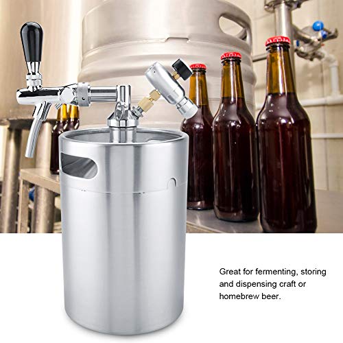 Fdit1 5L Mini Barril de Acero Inoxidable con Grifo presurizado Cerveza casera Craft Set dispensador de Cerveza Mini Barril Cerveza Cerveza casera Cerveza casera