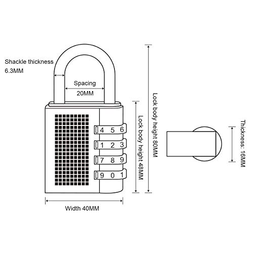 Feliciay Paquete De 2PCS Cerraduras De CombinacióN Candados Aldabas Numerico Seguridad Taquilla Candado Impermeable Para La Escuela Cerrojo Cerrojo Gabinete Caja De Herramientas Candado (Negro)