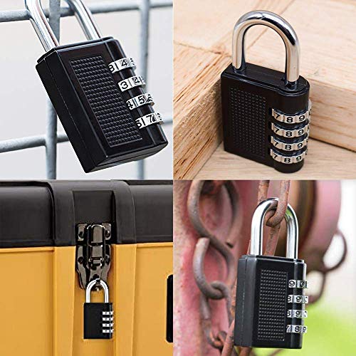 Feliciay Paquete De 2PCS Cerraduras De CombinacióN Candados Aldabas Numerico Seguridad Taquilla Candado Impermeable Para La Escuela Cerrojo Cerrojo Gabinete Caja De Herramientas Candado (Negro)