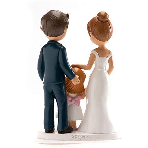 Figura boda PERSONALIZADA novios CON HIJA tarta figuras GRABADAS niña