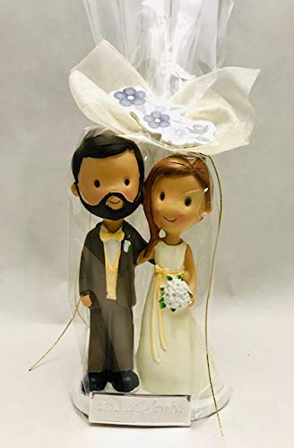 Figura boda PERSONALIZADA novios tarta figuras GRABADAS barba