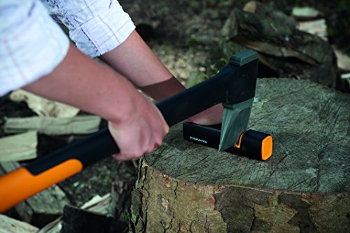 Fiskars Afilador de cerámica para hachas y cuchillos, Negro/Naranja, 1000601