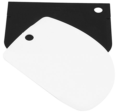 FM Professional Set Espátulas Pastelería. Polipropileno. Blanco y Negro. 12x8cm. 2 ud.