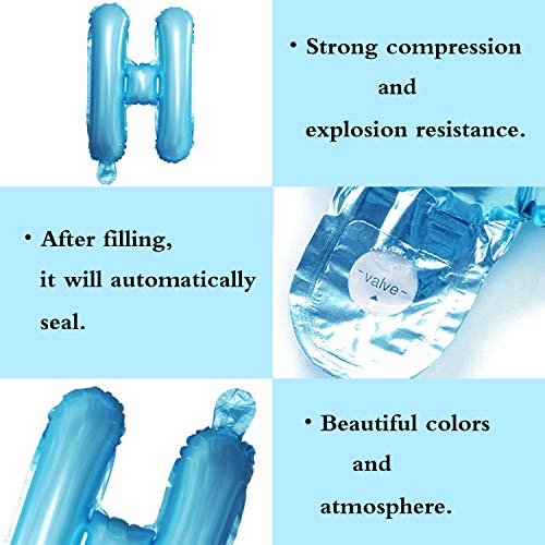 Foil Banderines de Globos Letras Tipo ''Happy Birthday'' Azul Globos de Cumpleaños 16 Pulgadas Globo Decoración de Feliz Cumpleaños Infantil Niño Mujer Hombre
