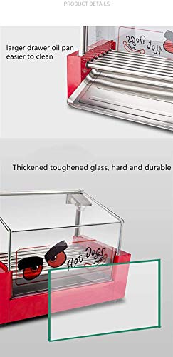 For girar perritos calientes de salchichón Horno Máquina-7 Tubos, hogar de la máquina del perrito caliente for los niños y adultos dual de control de temperatura Jamón Salchicha de la máquina del perr