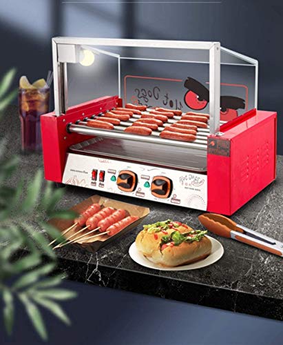 For girar perritos calientes de salchichón Horno Máquina-7 Tubos, hogar de la máquina del perrito caliente for los niños y adultos dual de control de temperatura Jamón Salchicha de la máquina del perr