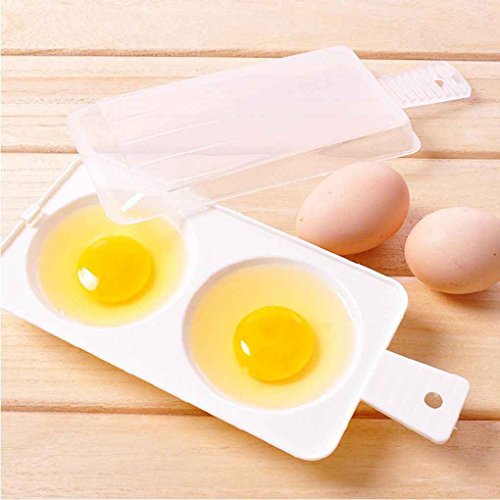 Fornateu Plástico de microondas para cocinar Huevos de Huevo y novedades Herramientas del Huevo de la Caldera 2 Huevos escalfados para cocinar Huevos Herramientas de Cocina