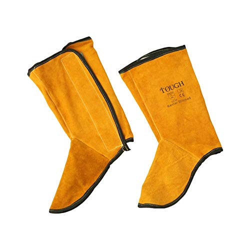 FORYOURS Protectores De Soldador Cubren Los Pies Hechos De Piel De Vaca, Flores Ignífugas Protectores contra Salpicaduras Polainas De Soldador