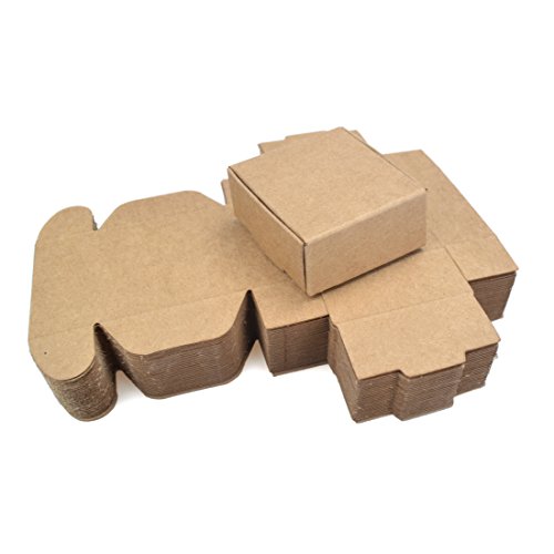 Freahap 50pcs Caja de Regalo Cuatro Tamaños Cajas de Papel Kraft para Jabón Cajas de Pastel Envoltura de Postre XL