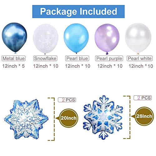 Frozen Fiesta Cumpleaños Decoración Azul Fiesta Guirnalda de Globos Nieve Banner para Niñas Cumpleaños Baby Shower Despedida de Soltera Decoraciones de Fondo