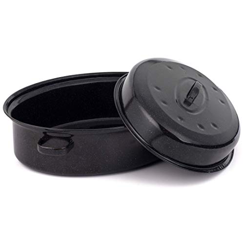 Fuente de horno para asar alimentos en su jugo Russell Hobbs® BW07215 Romano de acero, 38 cm, negra